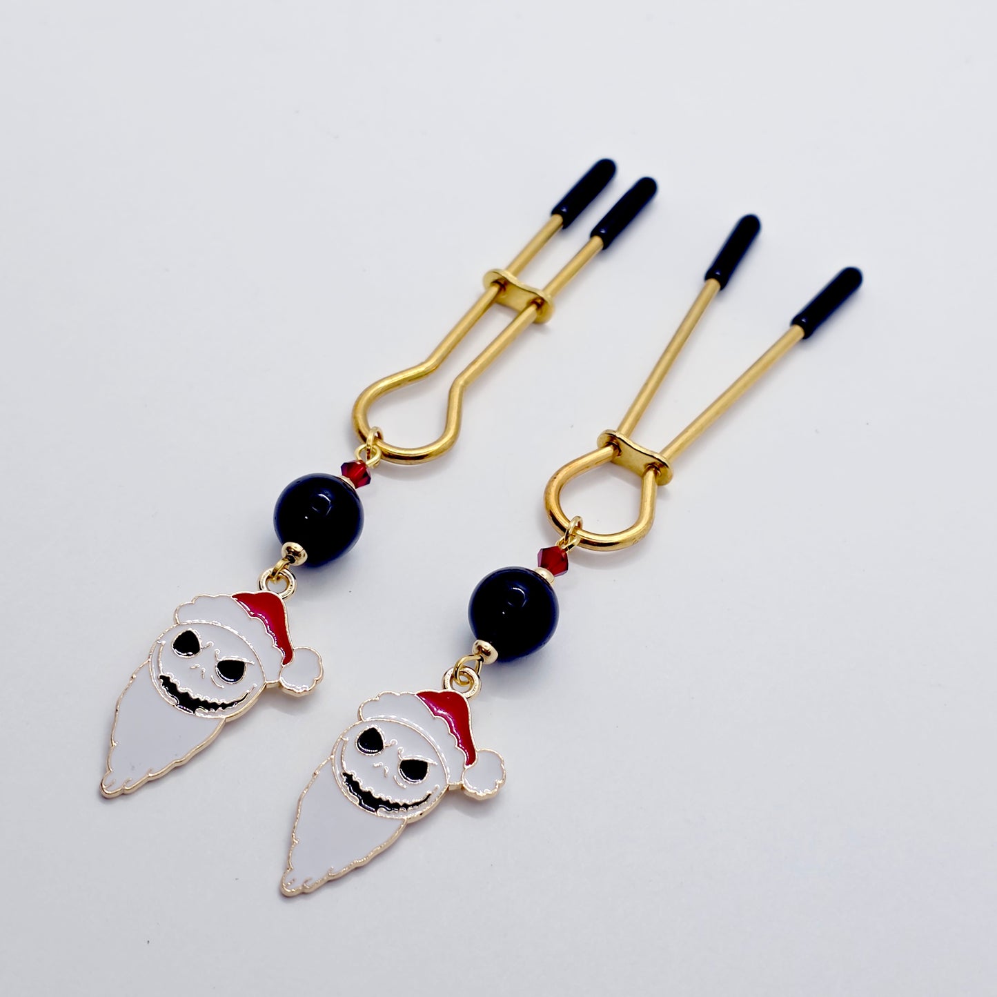 Skeleton Santa Gold Straight Tweezer Nipple Clamps