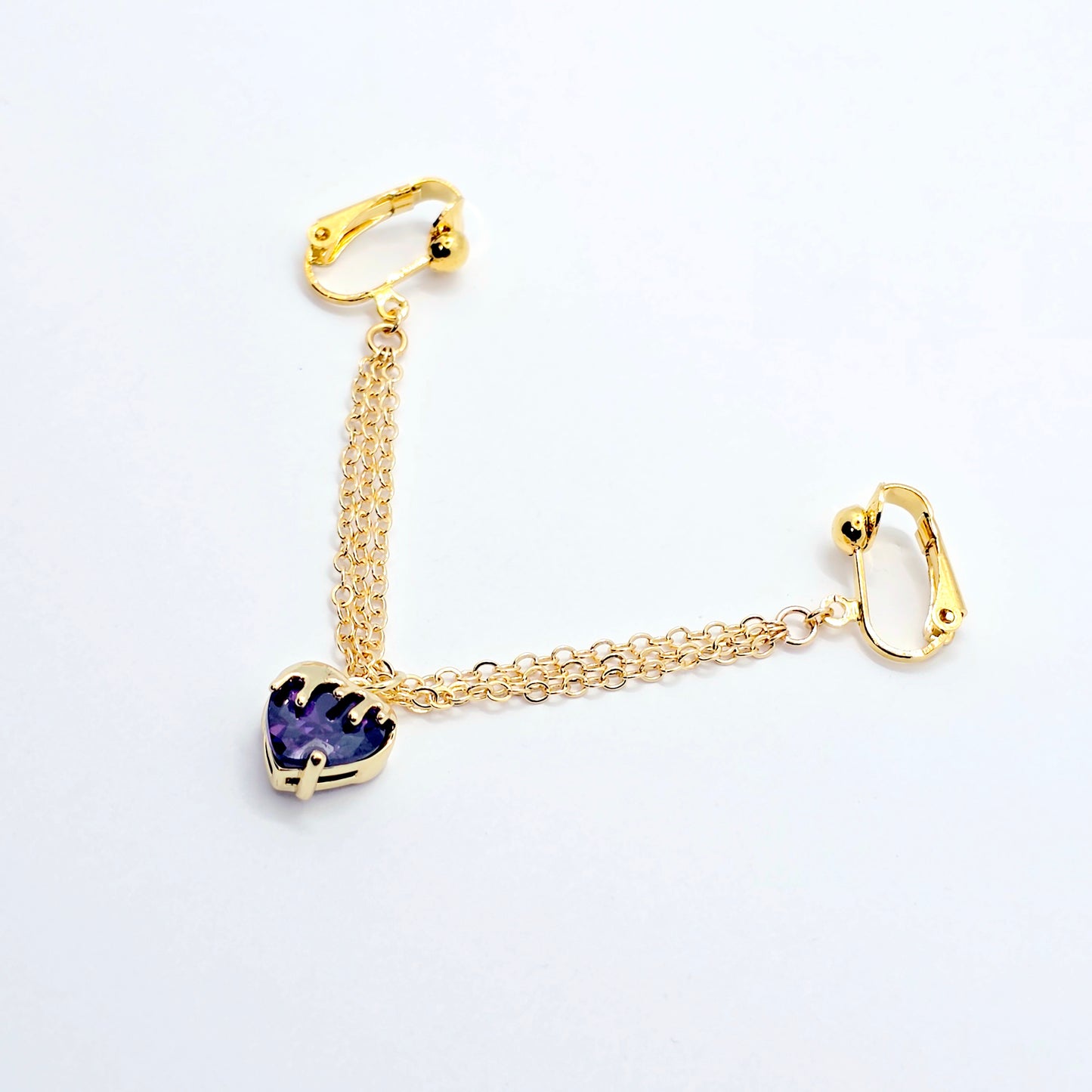 Gold and Purple Labia Chain Dangle, Elegant Non-Piercing Intimate Body Jewelry for Women