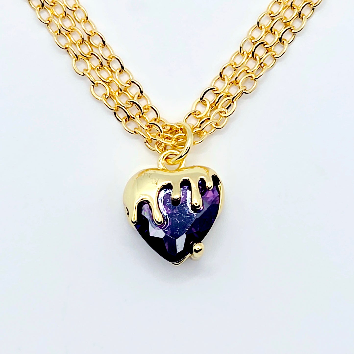 Gold and Purple Labia Chain Dangle, Elegant Non-Piercing Intimate Body Jewelry for Women