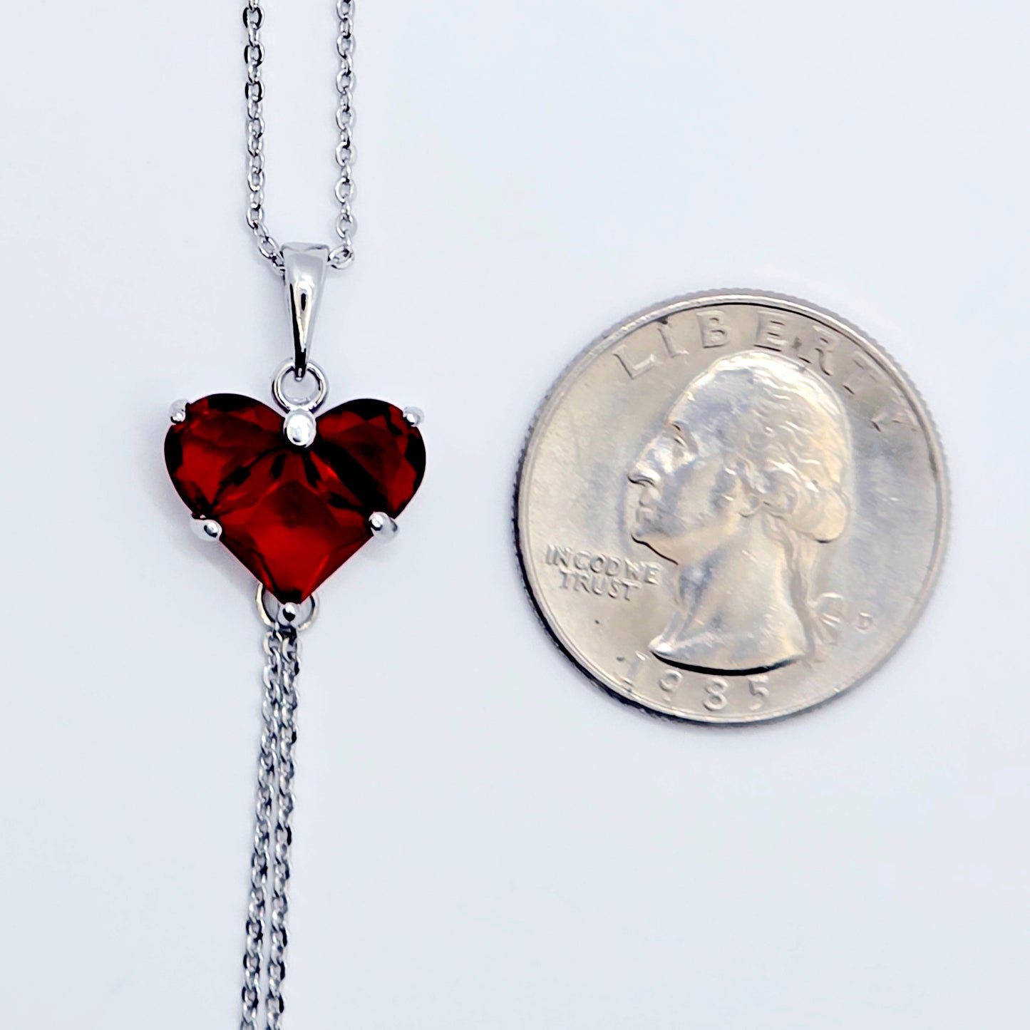 Heart Necklace to Nipple. Platinum and CZ. Multiple Nipple Attachment Options.
