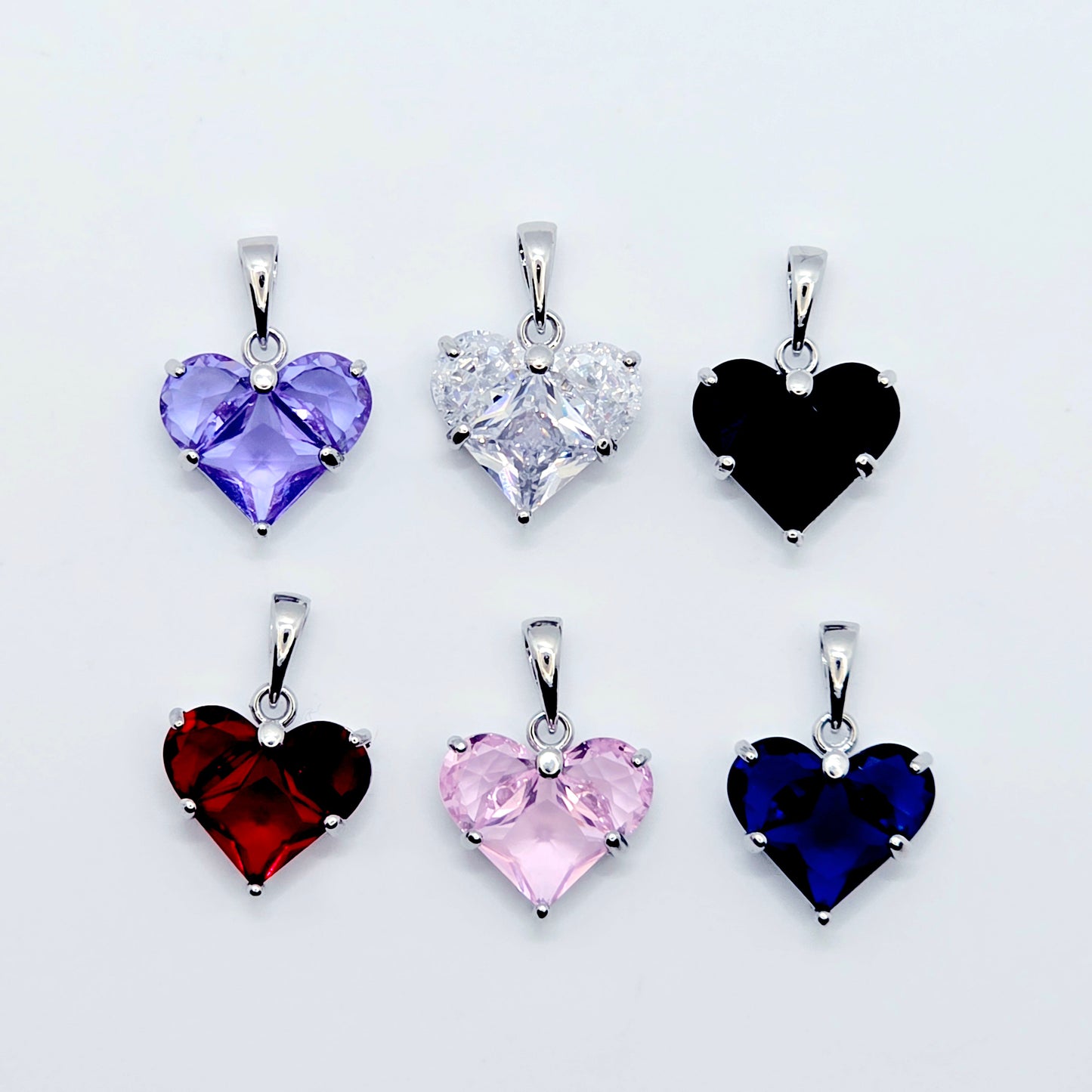 Heart Necklace to Nipple. Platinum and CZ. Multiple Nipple Attachment Options.