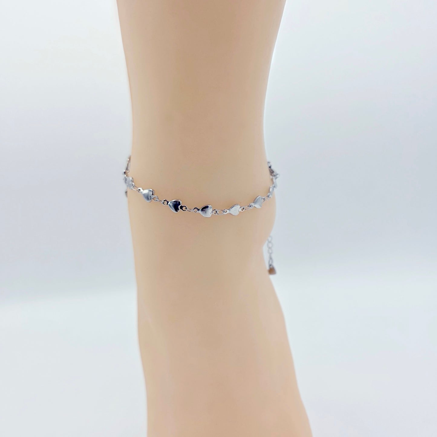 Circle of O Discreet Day Collar Anklet for BDSM Submissive, Stainless Steel Heart Chain. 100% Stainless Steel