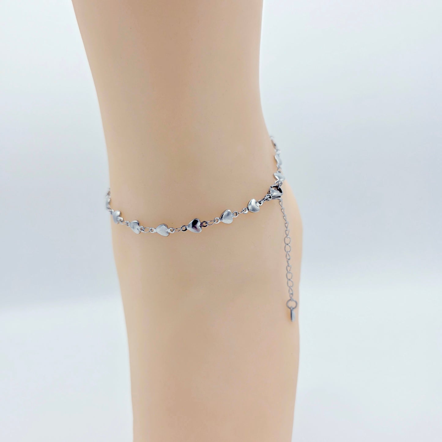 Circle of O Discreet Day Collar Anklet for BDSM Submissive, Stainless Steel Heart Chain. 100% Stainless Steel