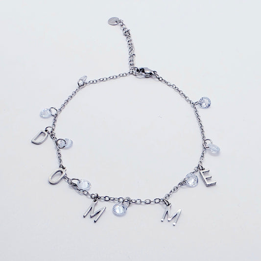 Domme Anklet, Stainless Steel Adjustable Ankle Bracelet for BDSM Domme Women