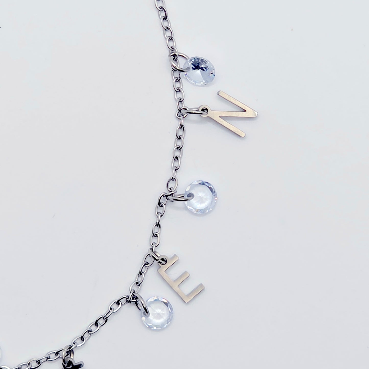 BDSM Kitten Anklet. Stainless Steel and Crystal Ankle Bracelet for Submissive.