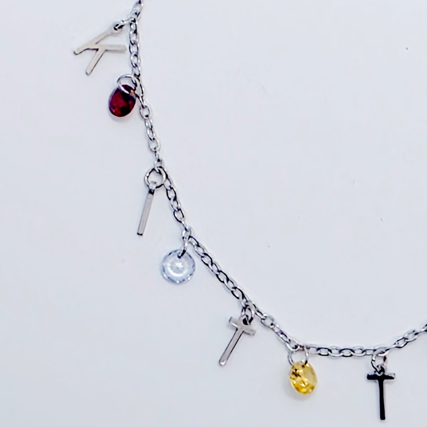 Kitten Ankle Bracelet with Colorful Crystals. BDSM Submissive, Pet Play