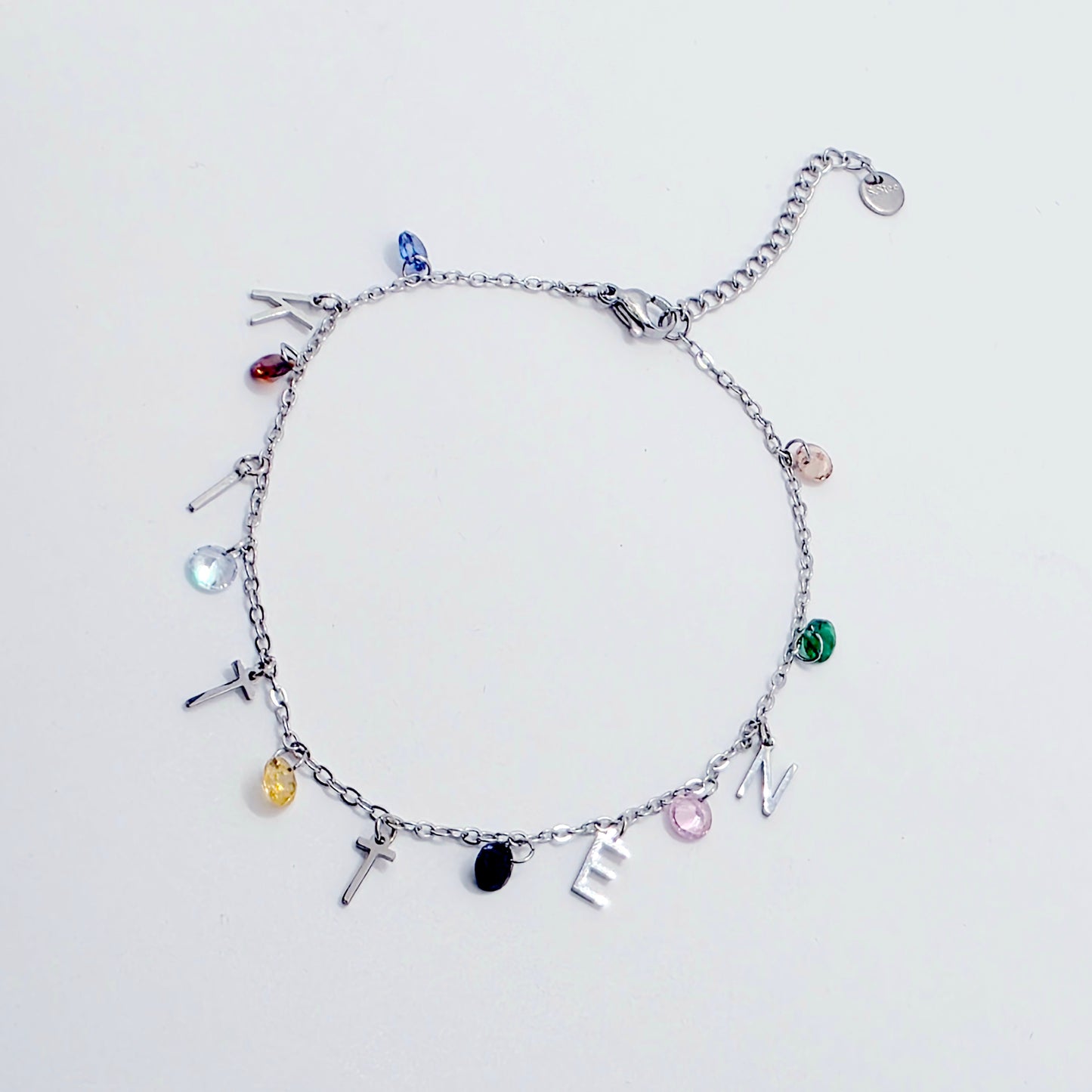 Kitten Ankle Bracelet with Colorful Crystals. BDSM Submissive, Pet Play