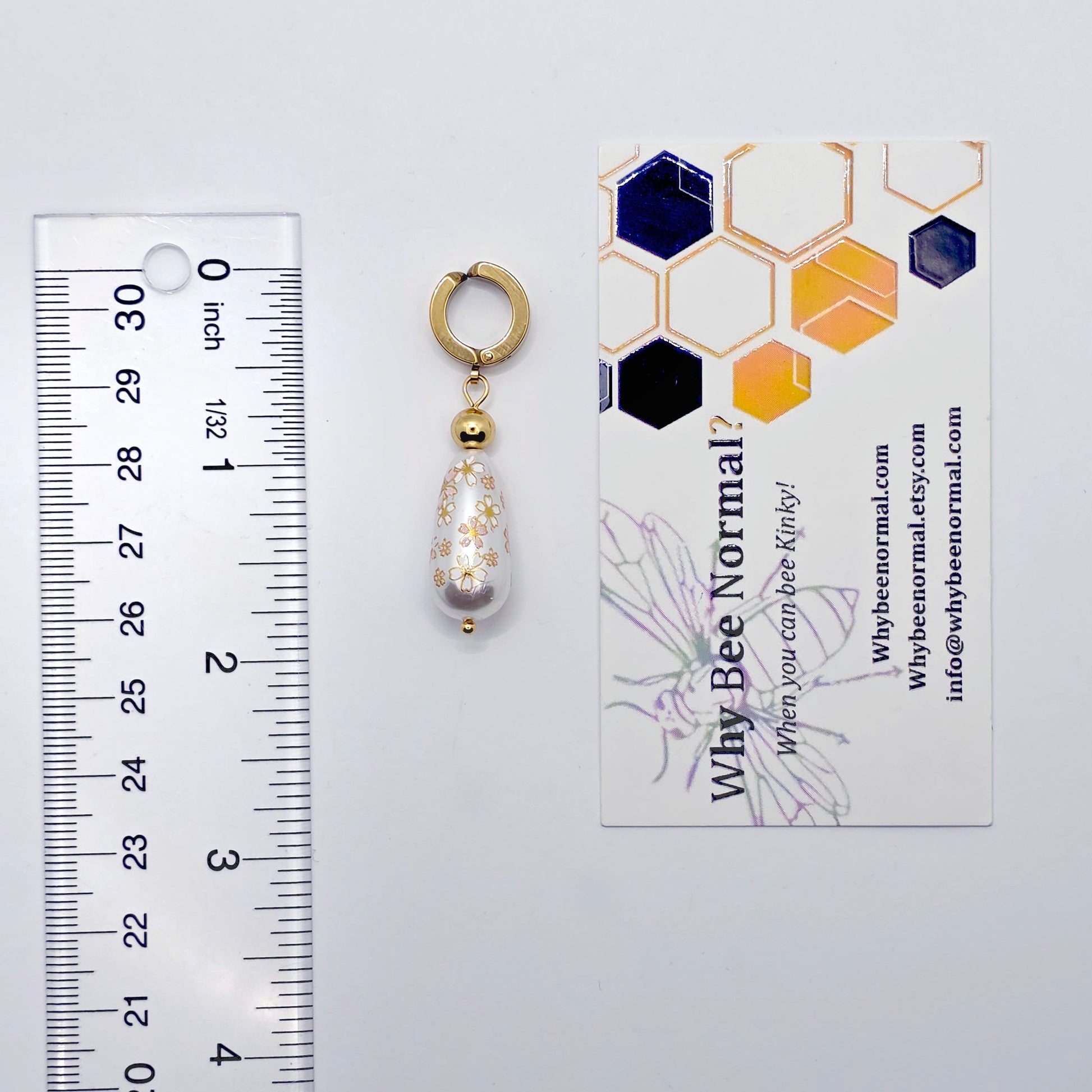 Gold VCH Clip with Painted Pearl 