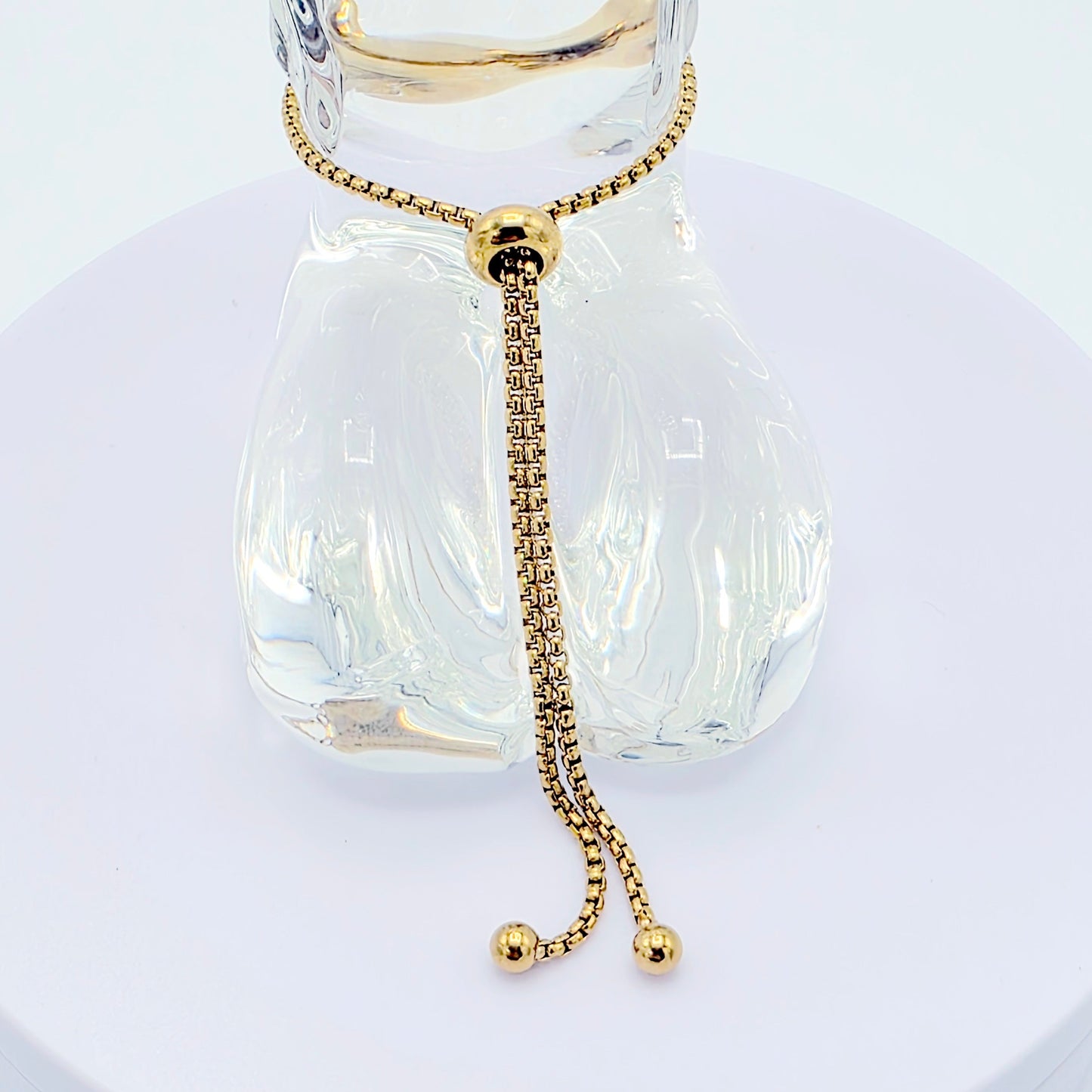 Gold Penis Noose Bracelet with Blue Gemstone