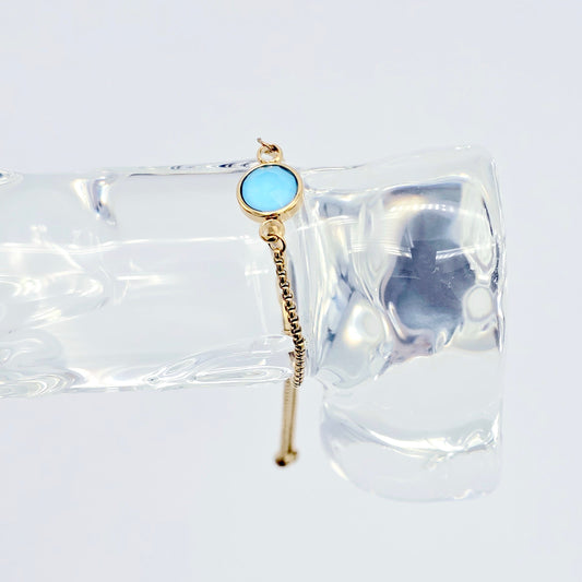 Gold Penis Noose Bracelet with Blue Gemstone