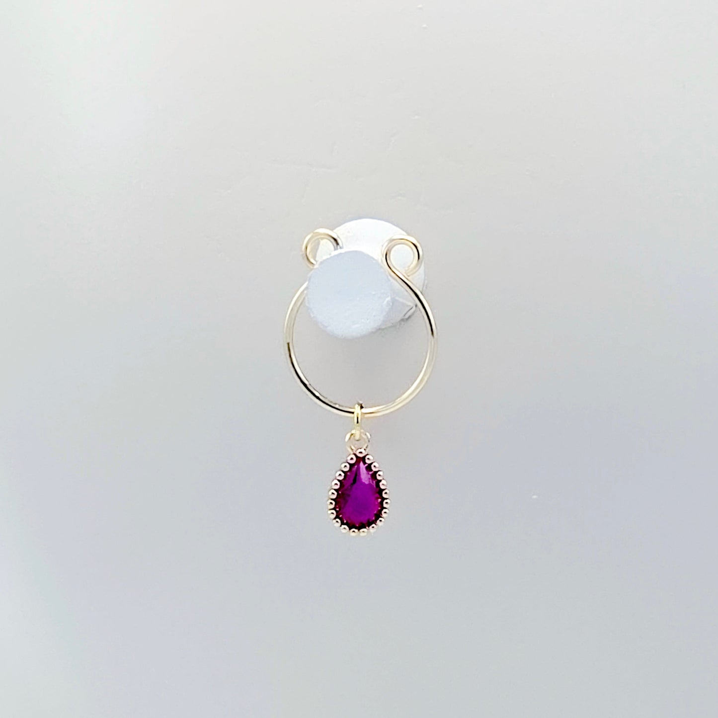 Non-Piercing Nipple Rings, with 18K Gold Pink Fuscia Gemstones.