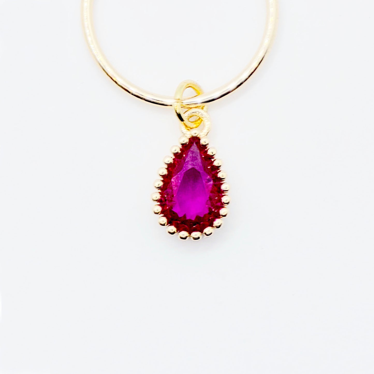 Non-Piercing Nipple Rings, with 18K Gold Pink Fuscia Gemstones.
