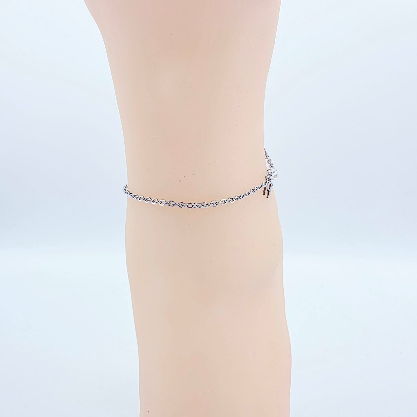 Hotwife Anklet. Discreet Stainless Steel H W Ankle Bracelet.