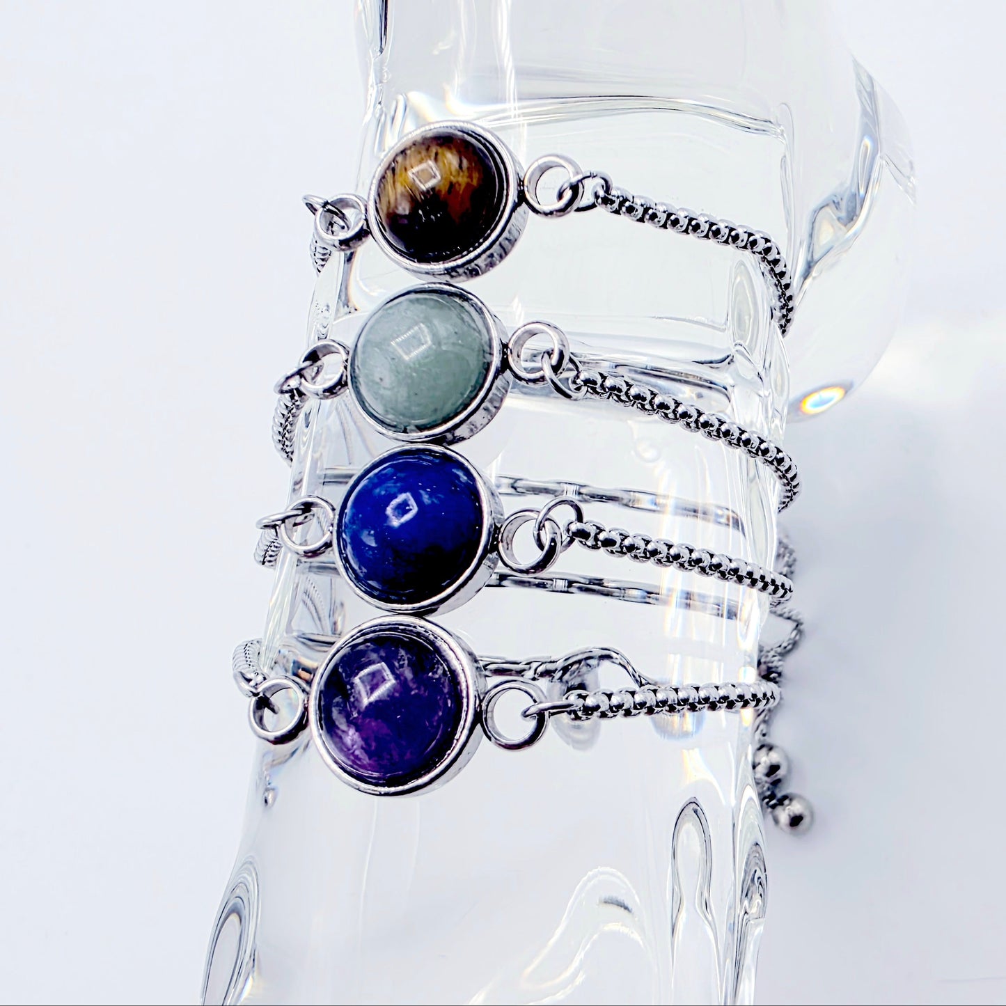 Gemstone Penis Noose Bracelet, Stainless Steel