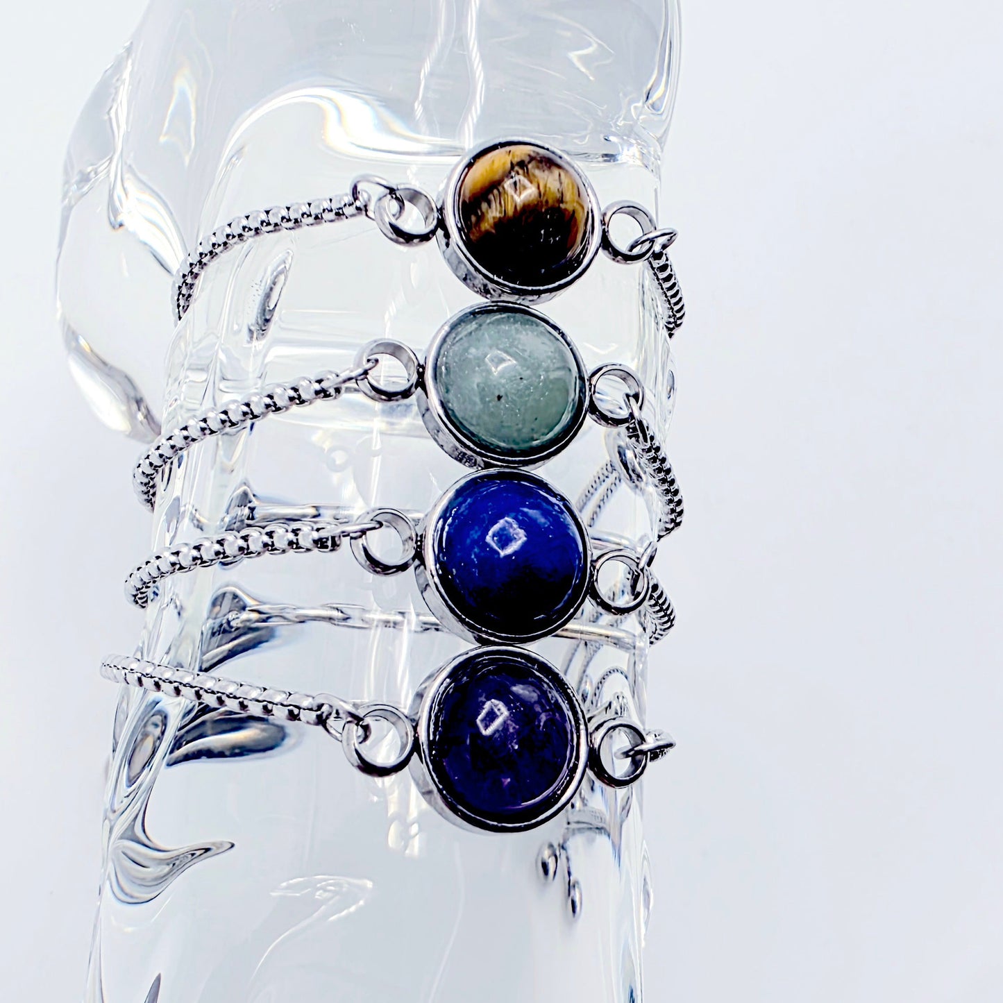 Gemstone Penis Noose Bracelet, Stainless Steel