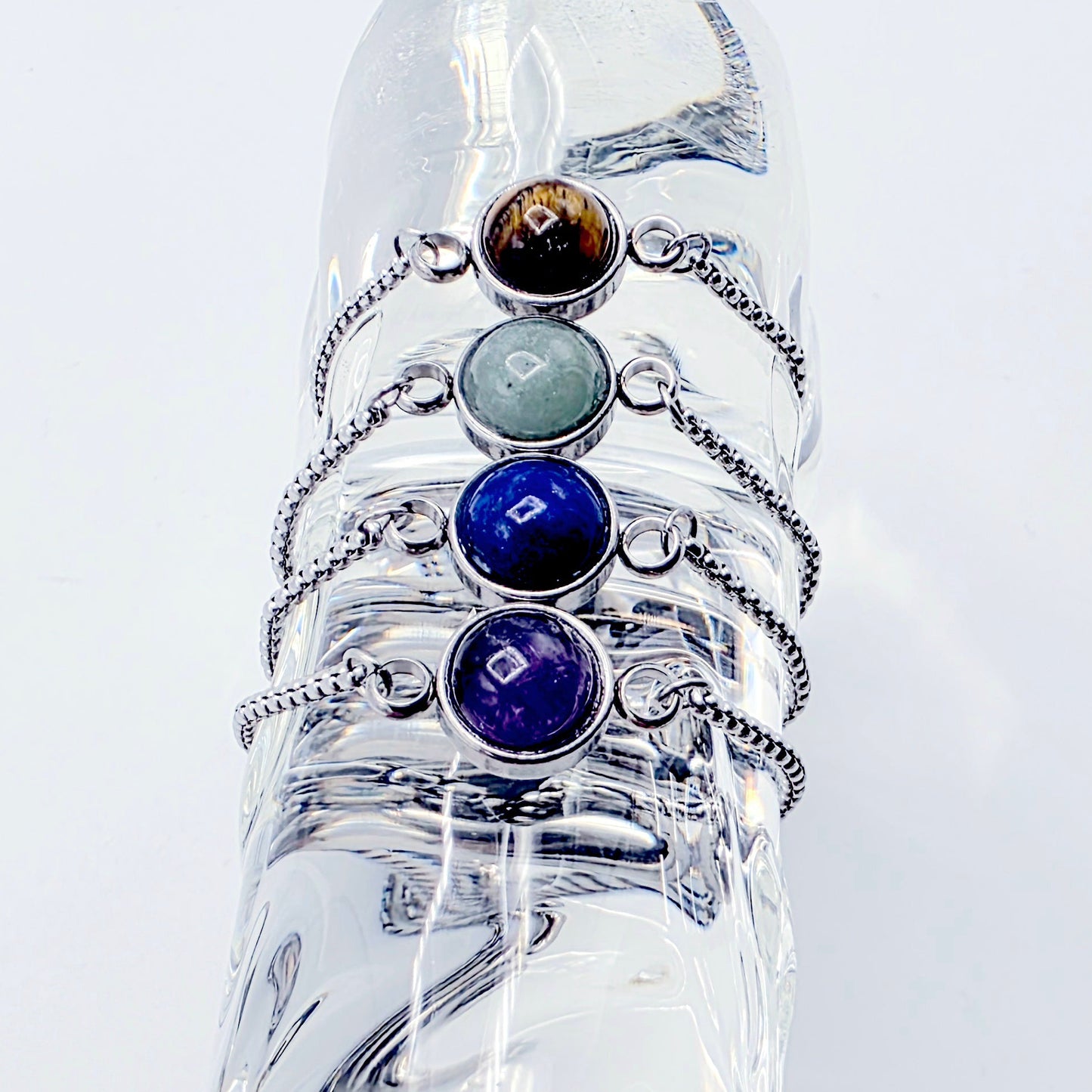 Gemstone Penis Noose Bracelet, Stainless Steel
