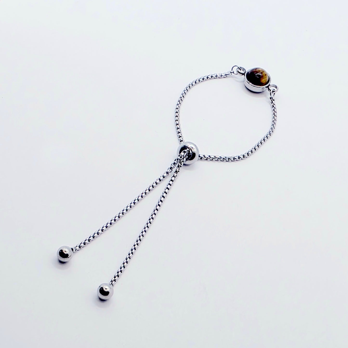 Gemstone Penis Noose Bracelet, Stainless Steel