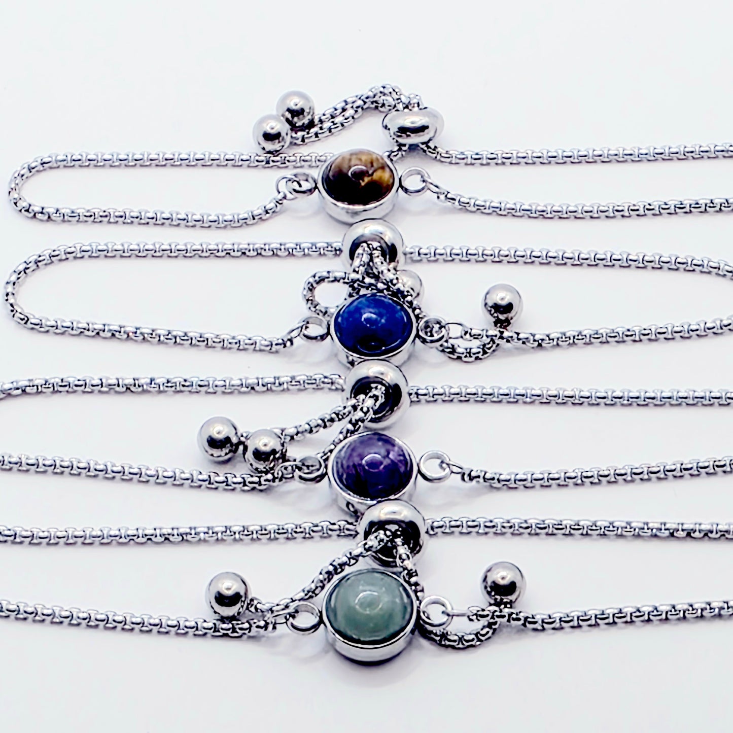 Gemstone Penis Noose Bracelet, Stainless Steel