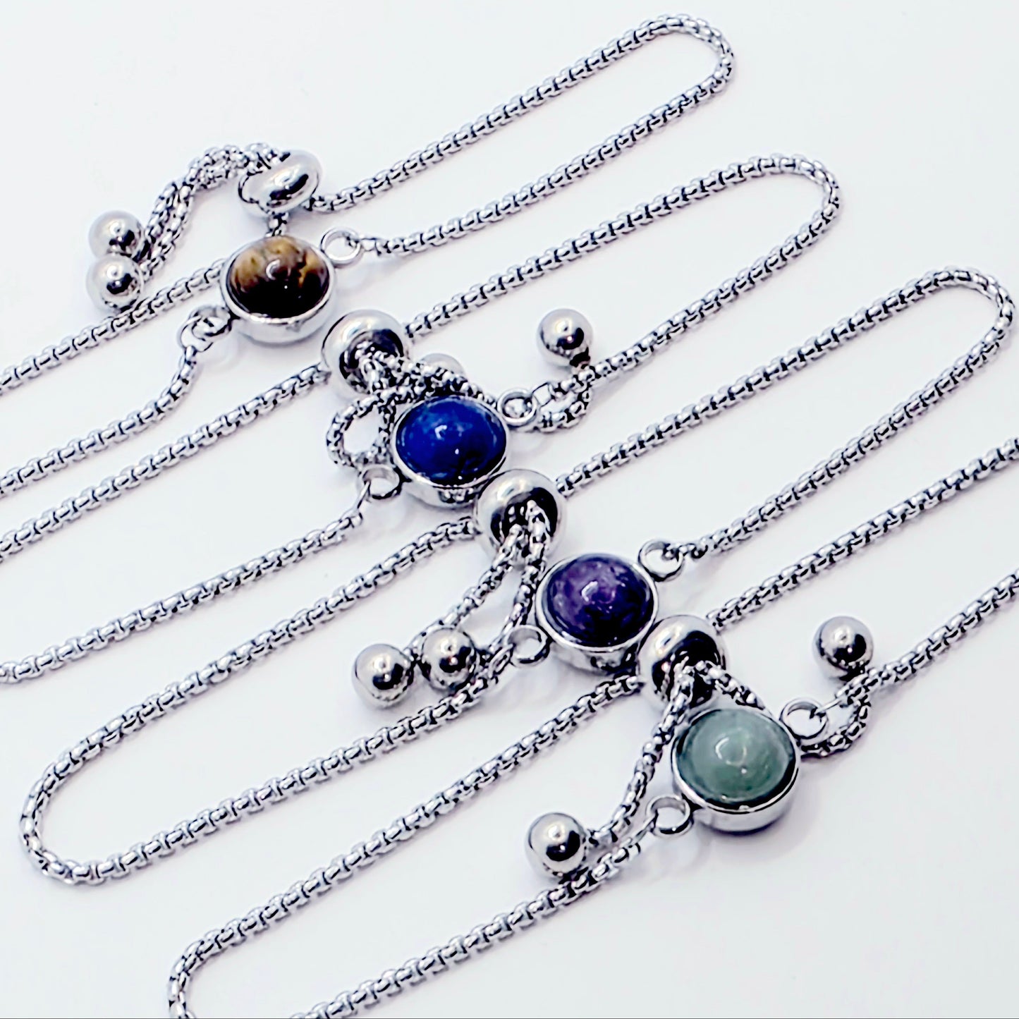 Gemstone Penis Noose Bracelet, Stainless Steel