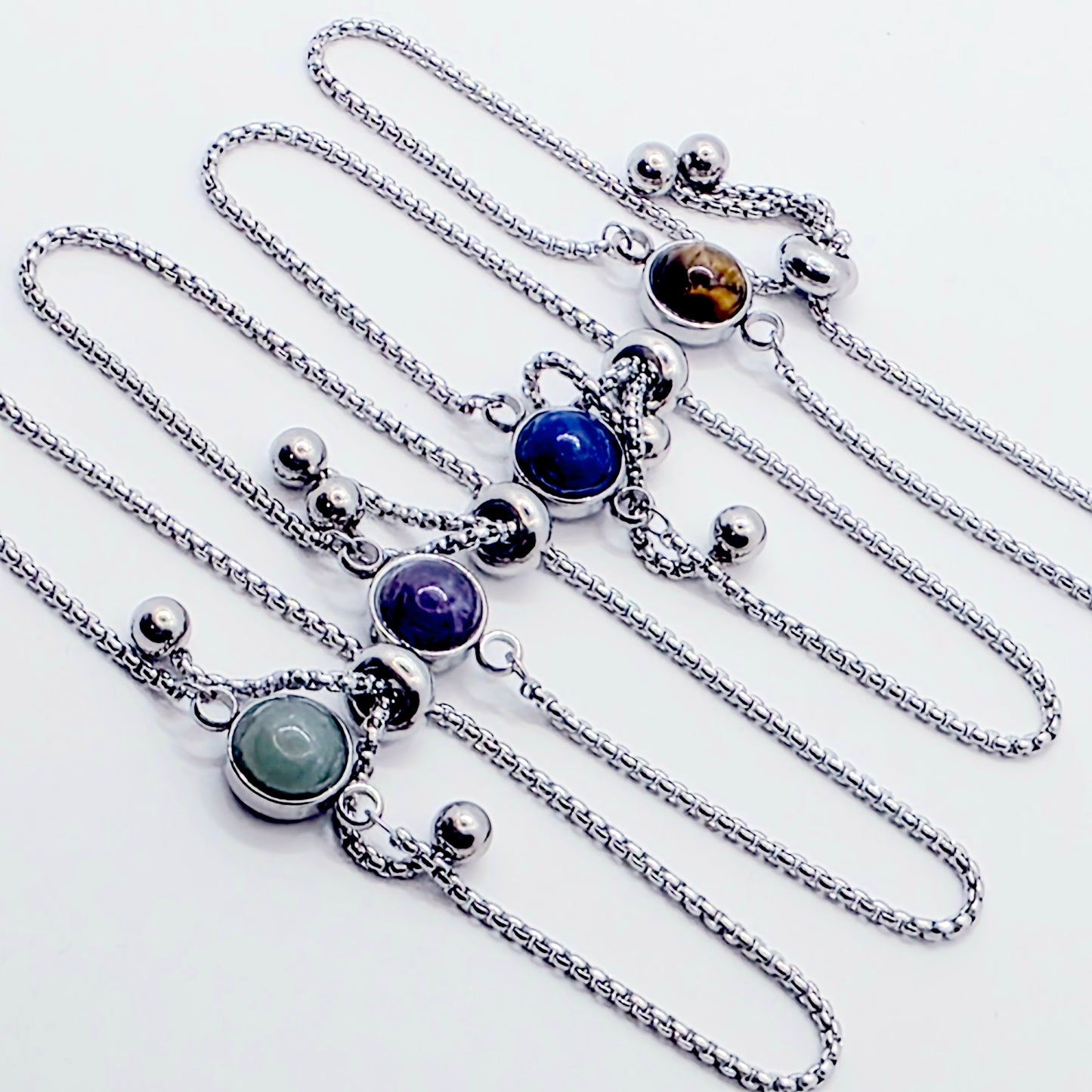 Gemstone Penis Noose Bracelet, Stainless Steel