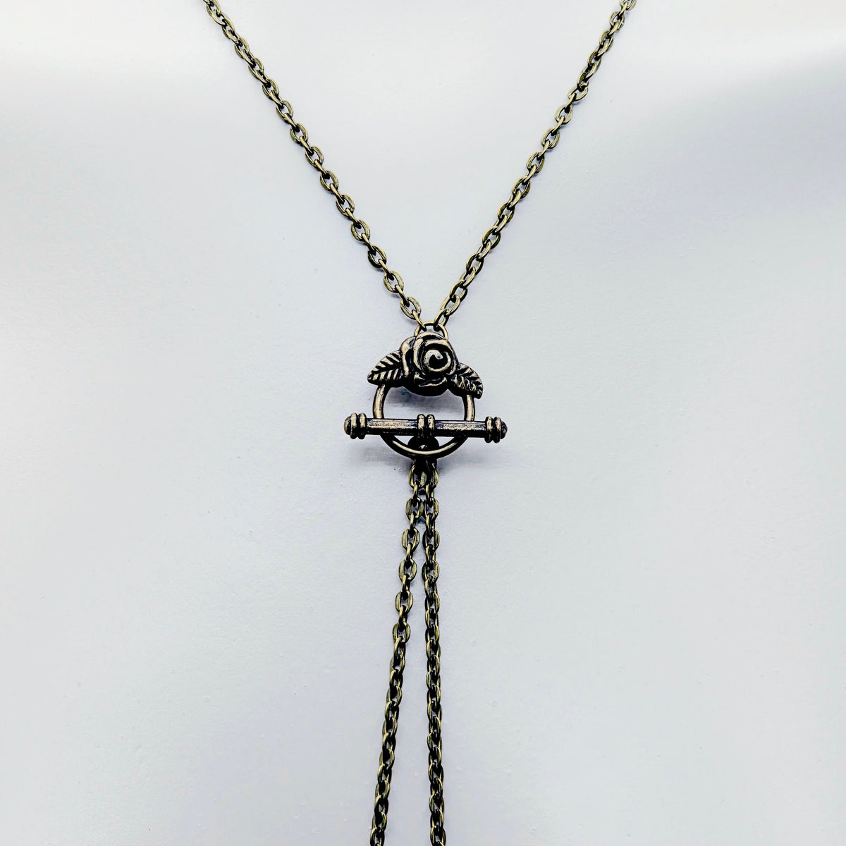 Bronze Vintage Style Necklace with Removable Nipple Chains