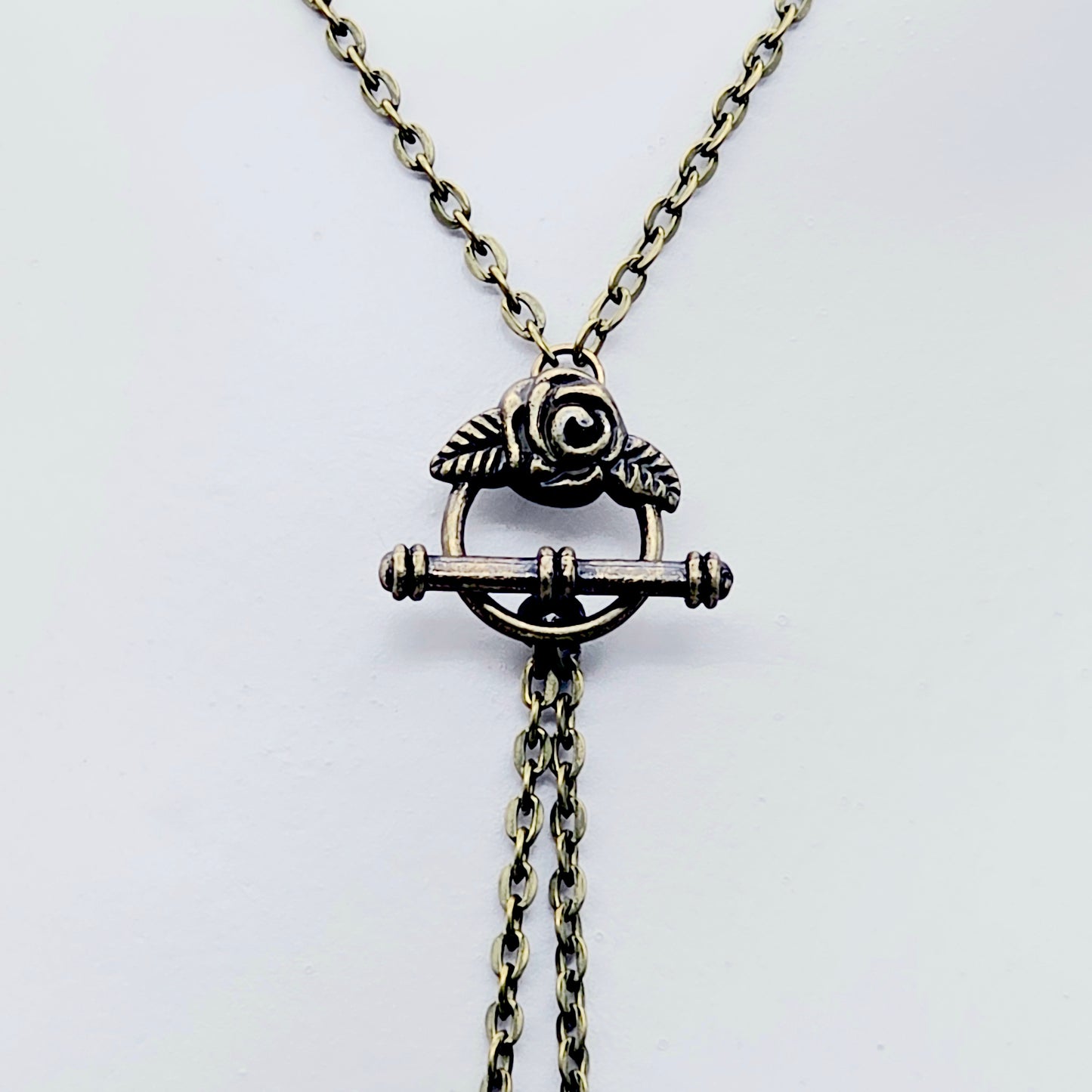 Bronze Vintage Style Necklace with Removable Nipple Chains