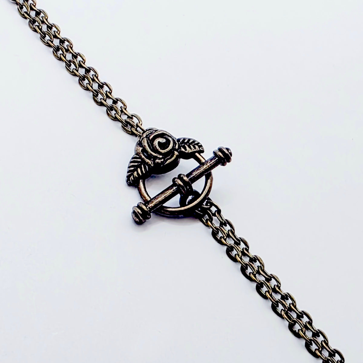 Bronze Vintage Style Necklace with Removable Nipple Chains