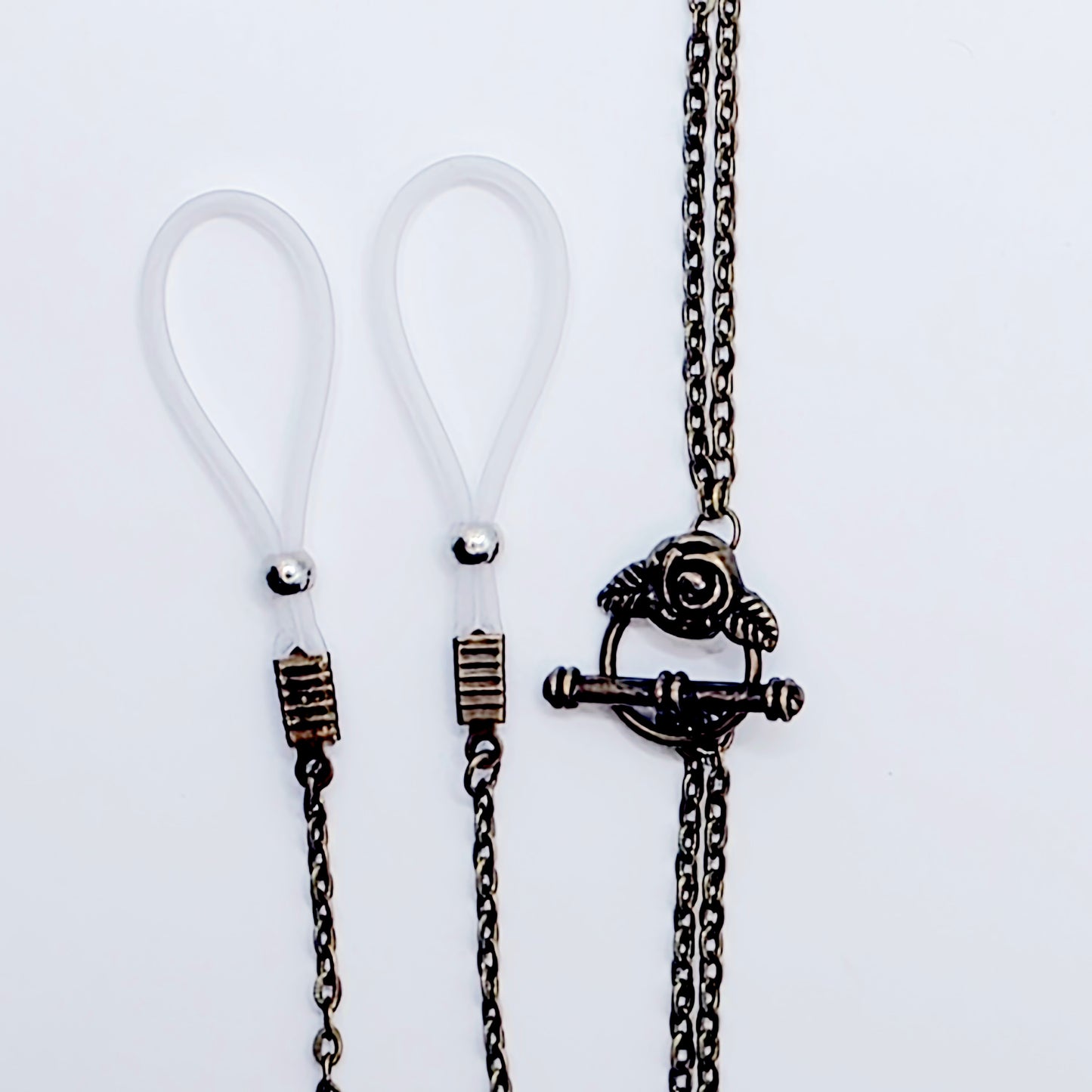 Bronze Vintage Style Necklace with Removable Nipple Chains