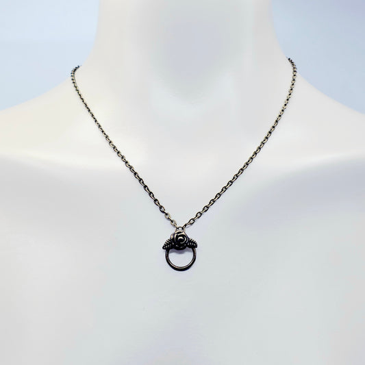 Bronze Vintage Style Necklace with Removable Nipple Chains