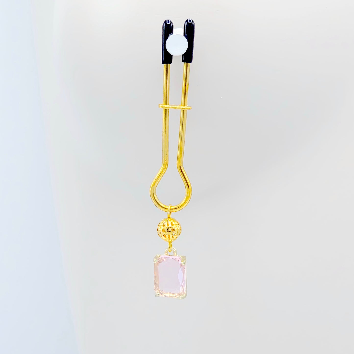 Gold Nipple Clamps with Playful Pink Gems