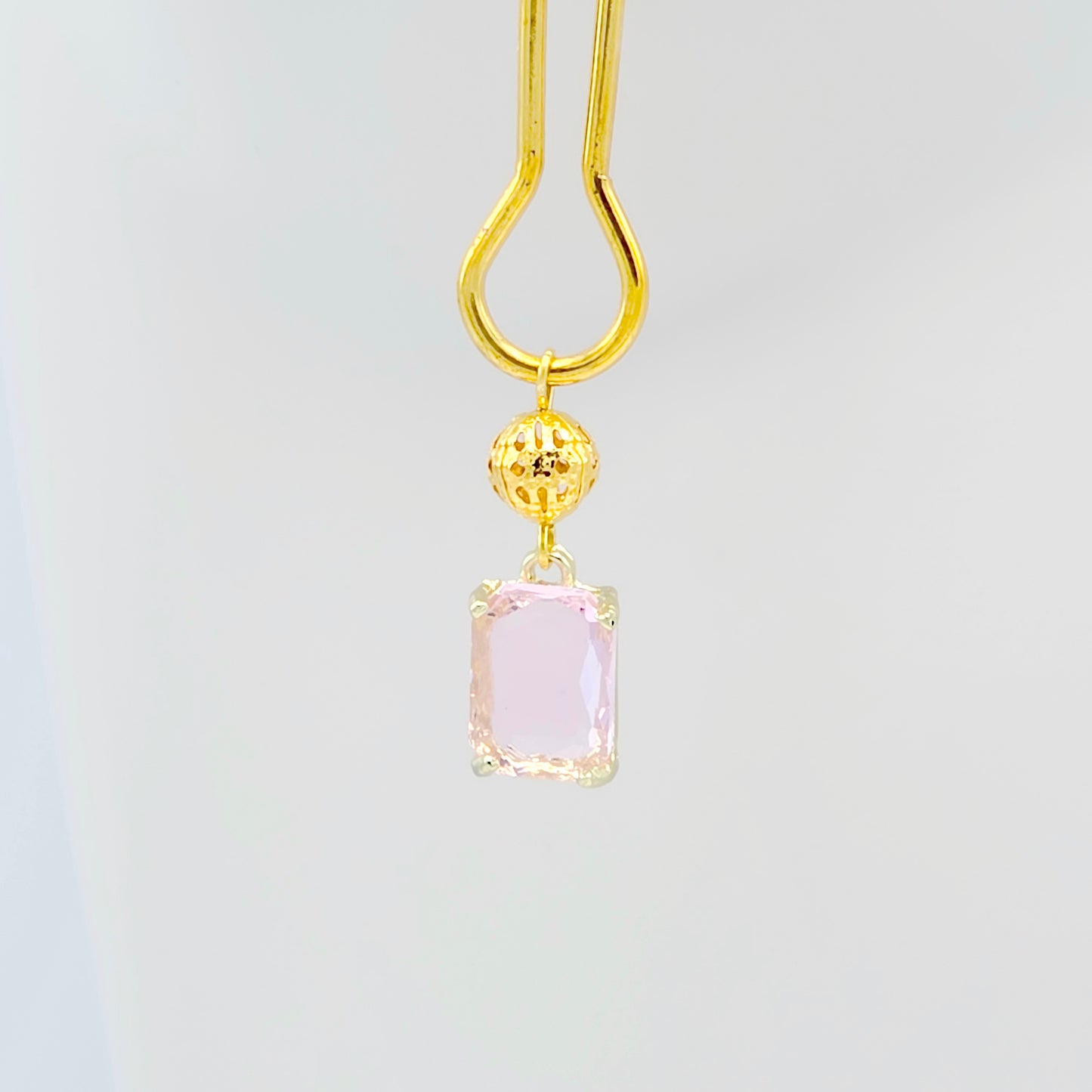 Gold Nipple Clamps with Playful Pink Gems
