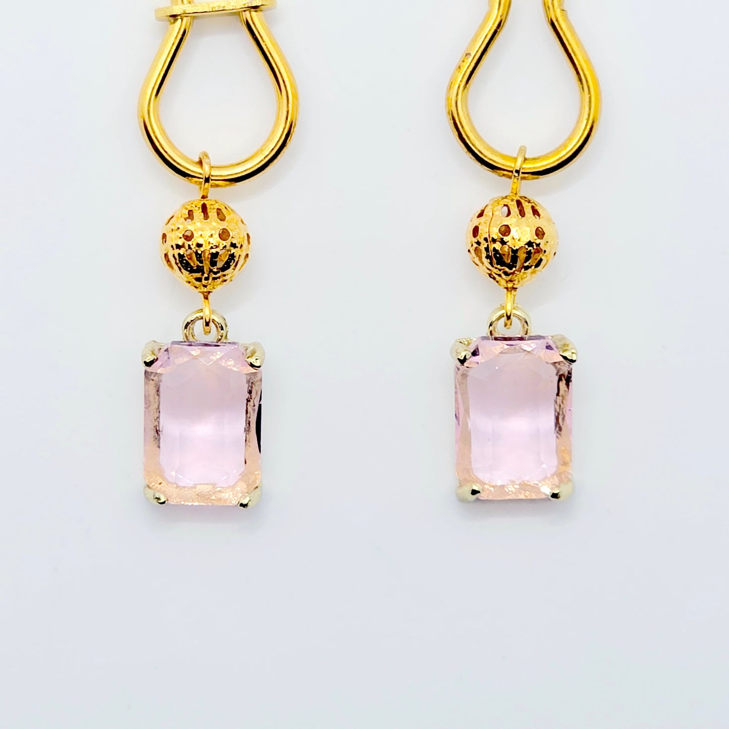 Gold Nipple Clamps with Playful Pink Gems