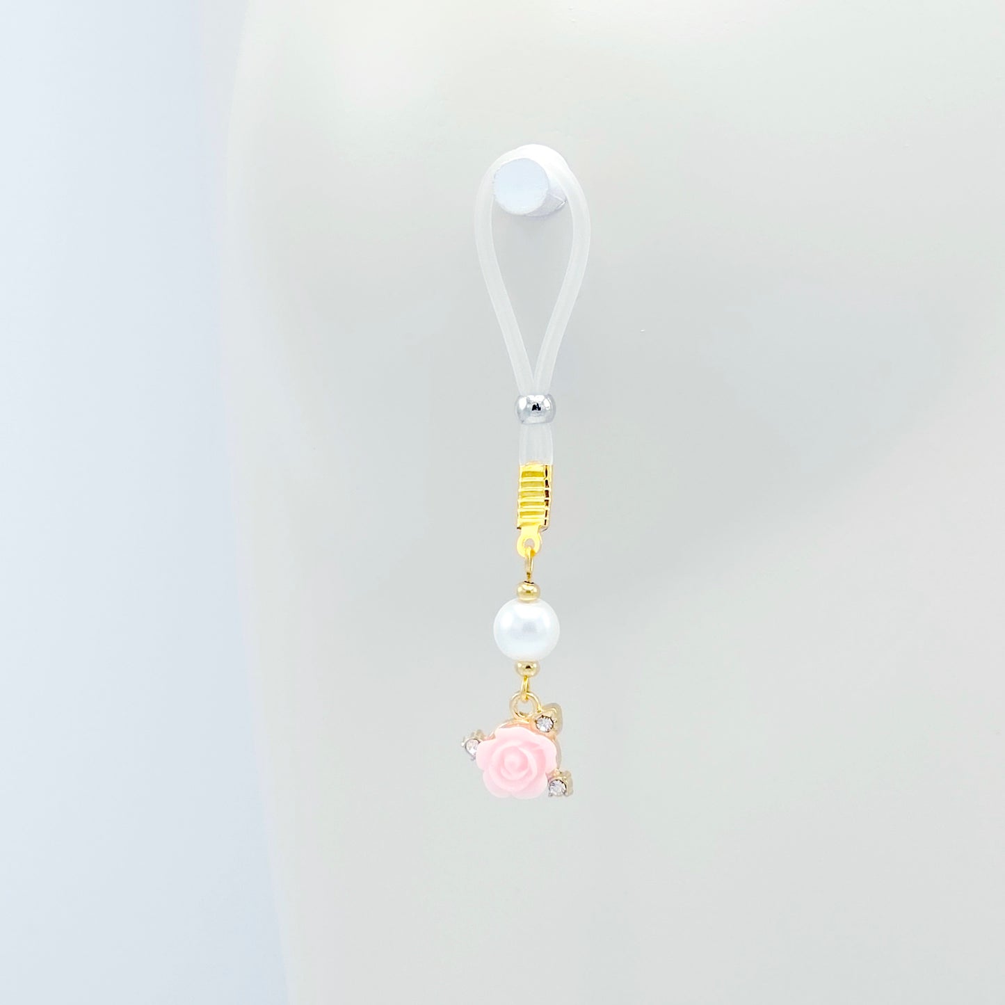 Non Piercing Nipple Dangles or Clamps with Rose and Pearls. Choose Nipple Nooses or Your Choice of Clamps. BDSM