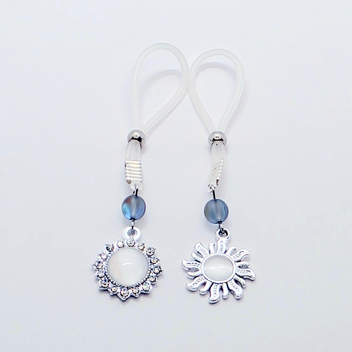 Non-Piercing Nipple Nooses or Clamps with Sparkling Moon and Sun