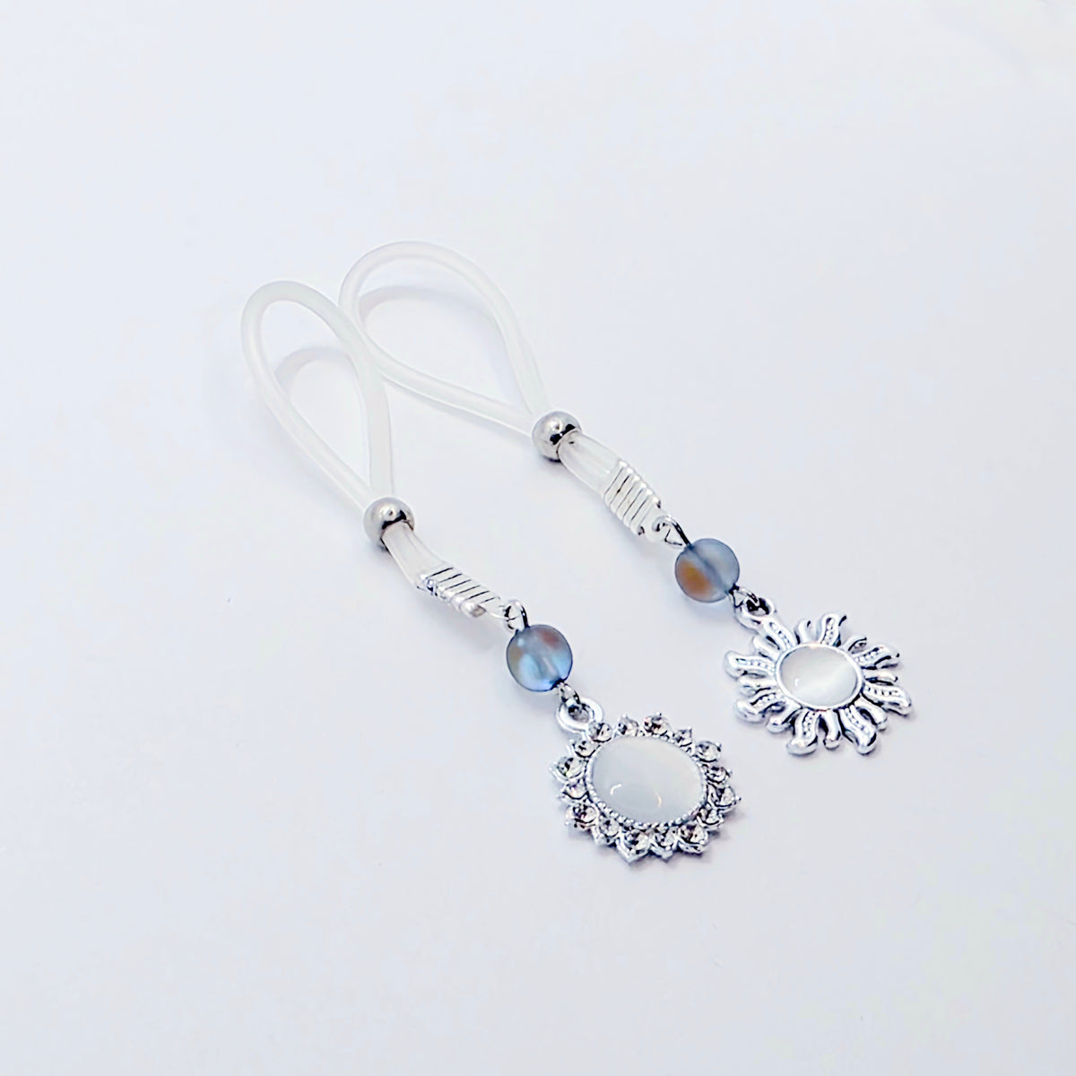 Non-Piercing Nipple Nooses or Clamps with Sparkling Moon and Sun