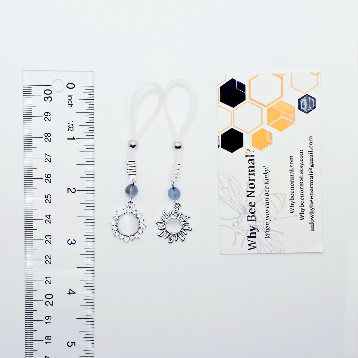 Non-Piercing Nipple Nooses or Clamps with Sparkling Moon and Sun