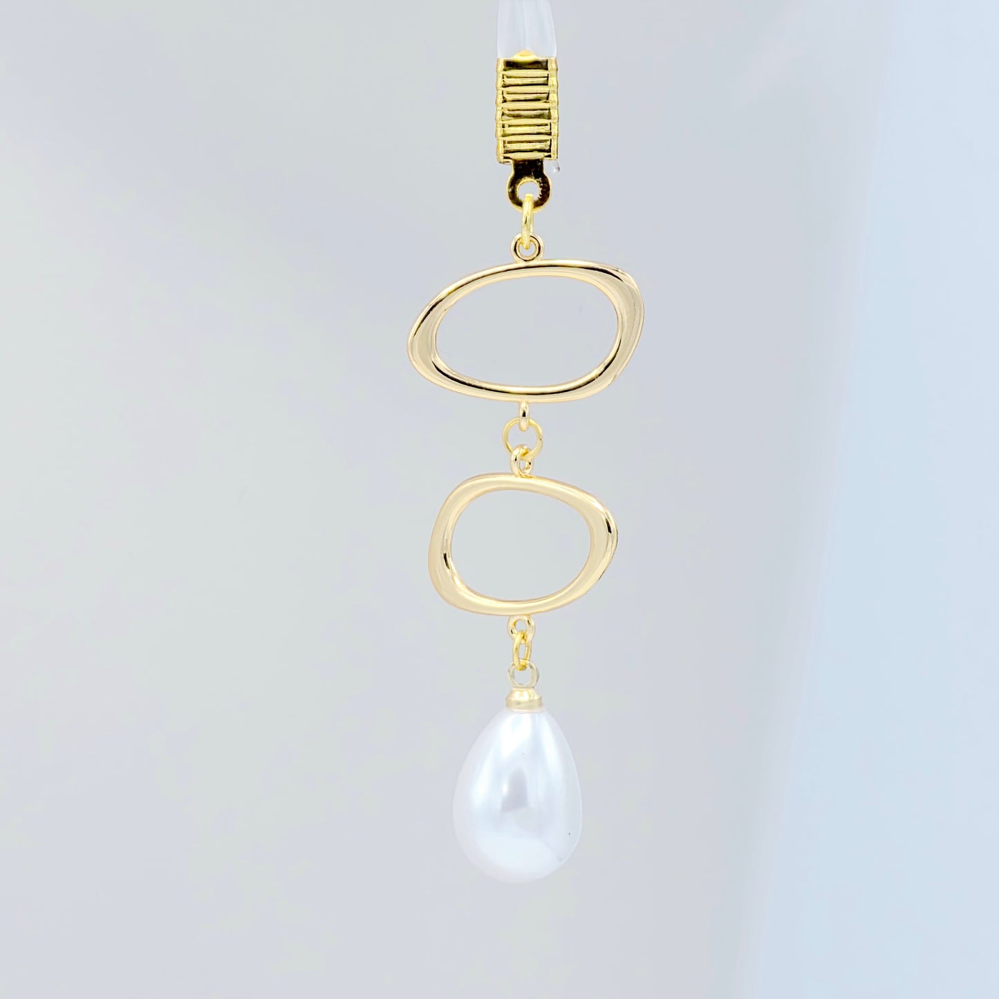 Gold and Pearl Nipple Dangles on Non-Piercing Nipple Nooses or Clamps