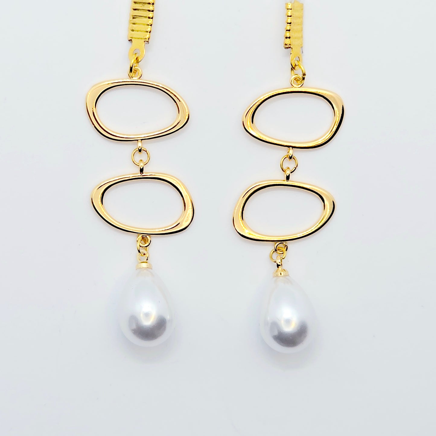 Gold and Pearl Nipple Dangles on Non-Piercing Nipple Nooses or Clamps
