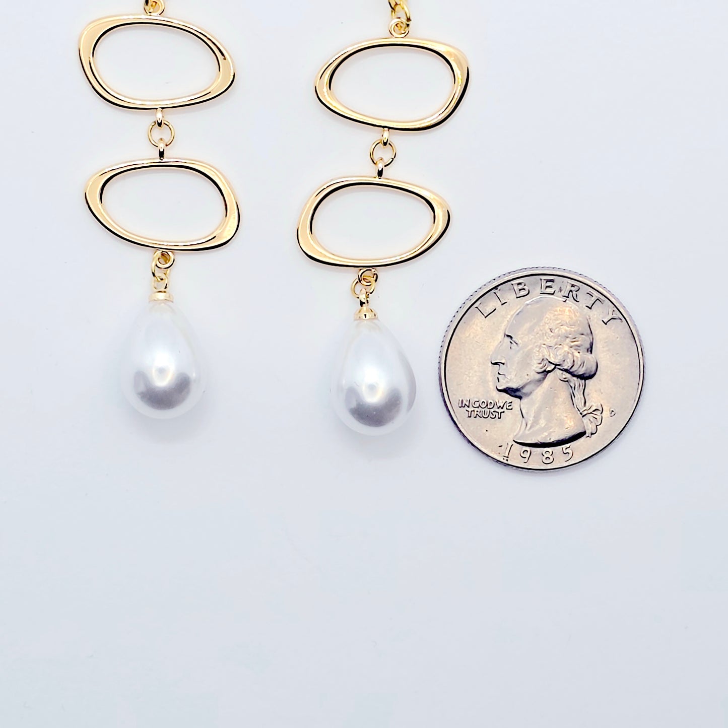 Gold and Pearl Nipple Dangles on Non-Piercing Nipple Nooses or Clamps