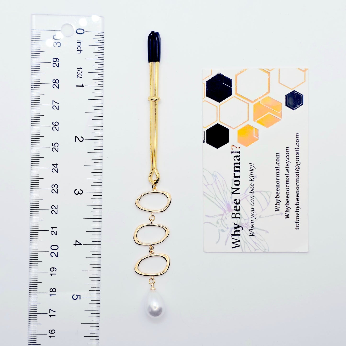 Gold and Pearl Tweezer Clitoral Clamp