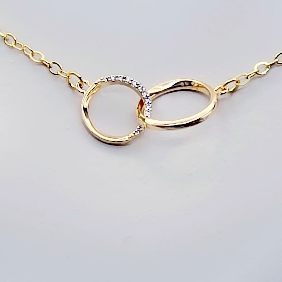 BDSM Day Collar | 18K Gold Double Ring Circle of O Choker with Cubic Zirconia