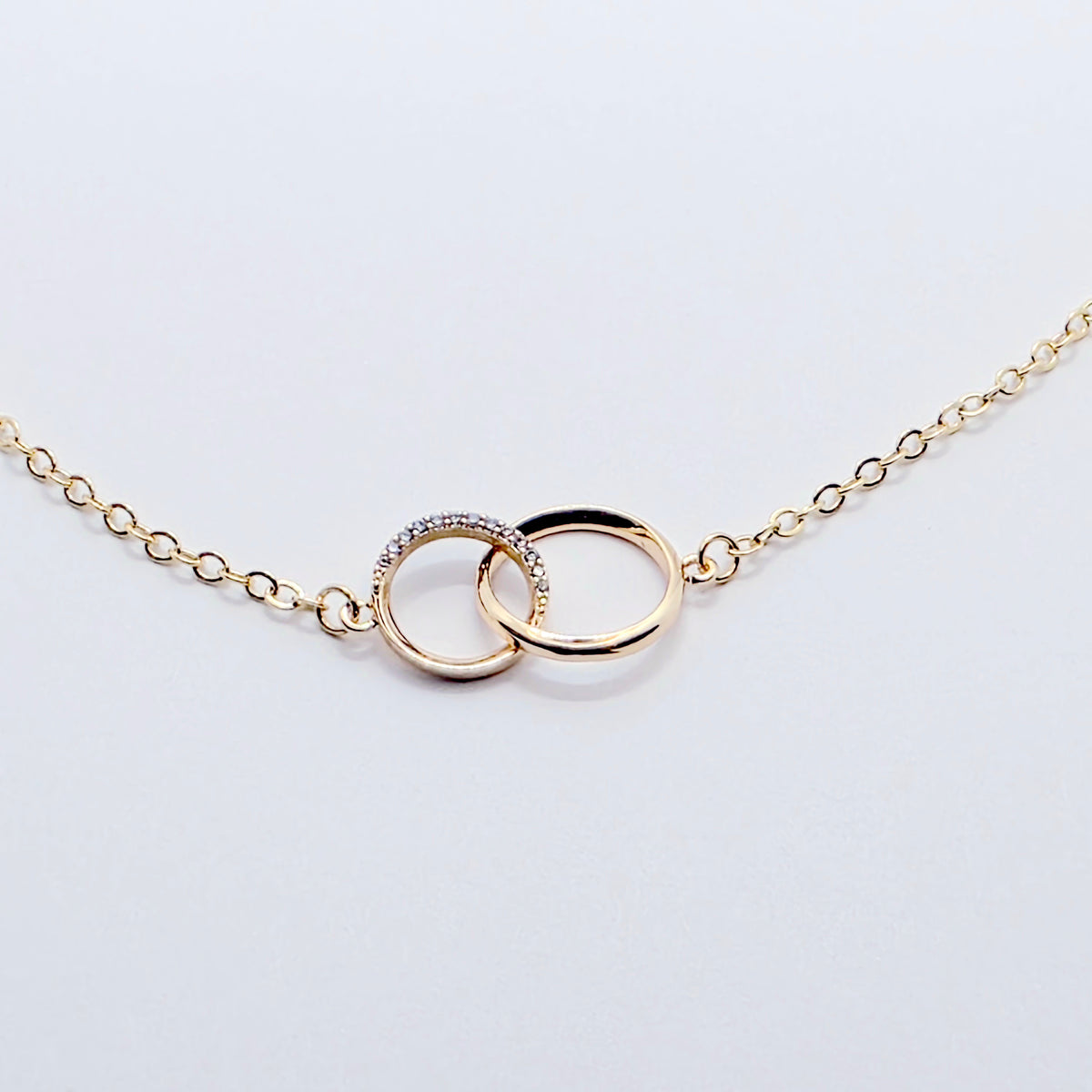 BDSM Day Collar | 18K Gold Double Ring Circle of O Choker with Cubic Zirconia