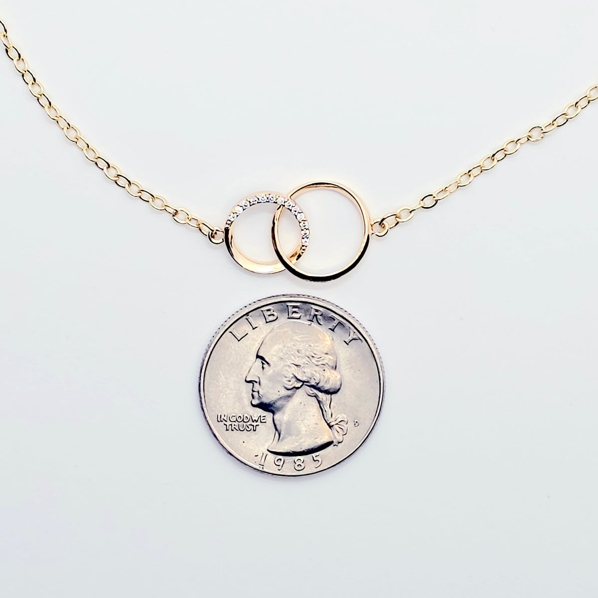 BDSM Day Collar | 18K Gold Double Ring Circle of O Choker with Cubic Zirconia