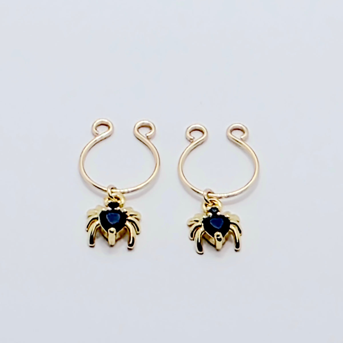 18K Gold Spider Nipple Rings, Non-Piercing