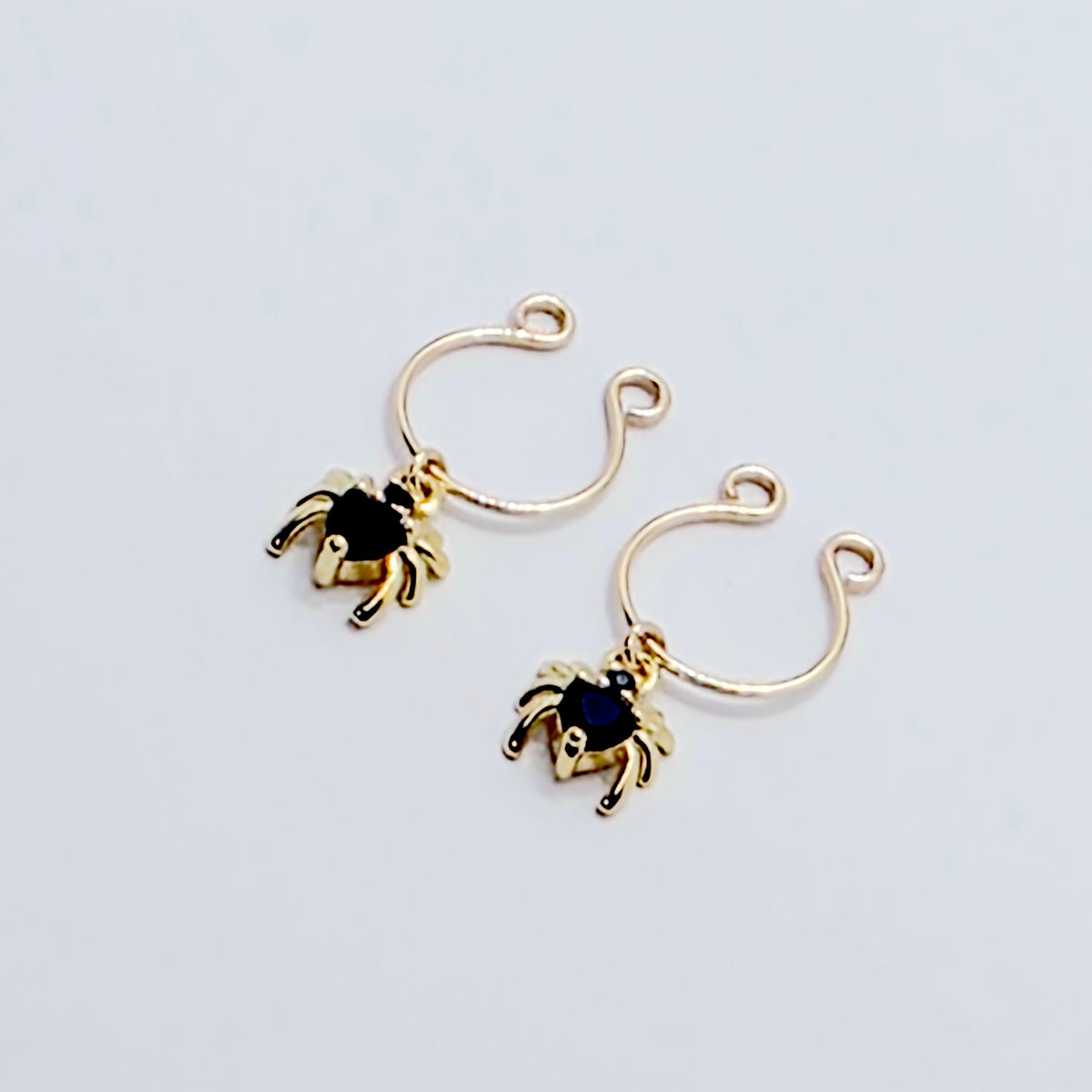 18K Gold Spider Nipple Rings, Non-Piercing