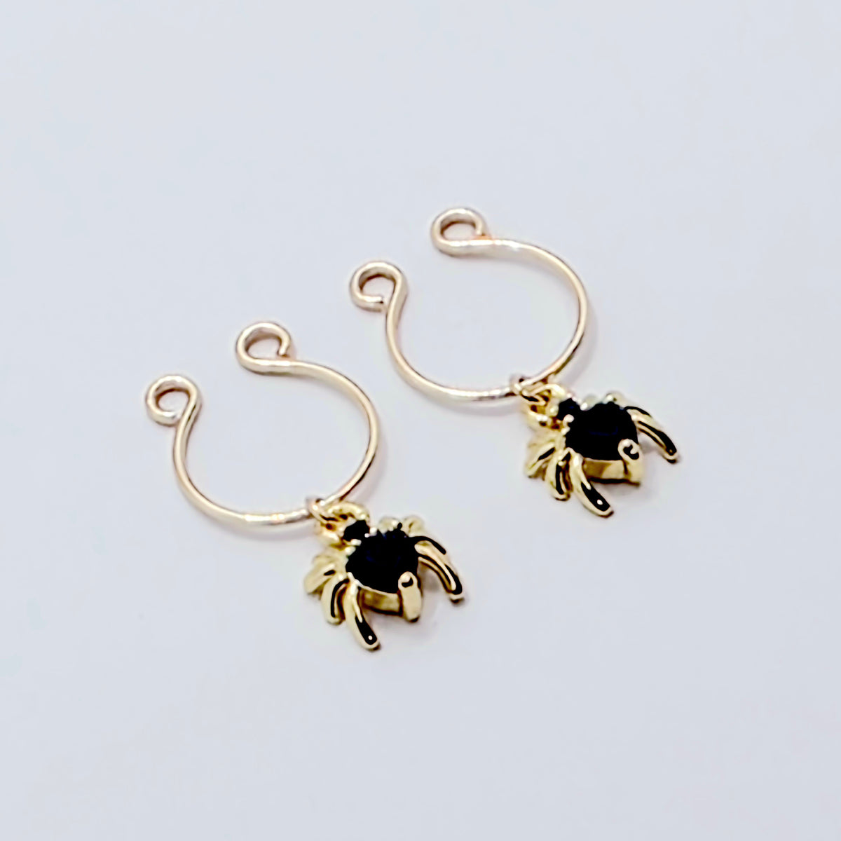 18K Gold Spider Nipple Rings, Non-Piercing