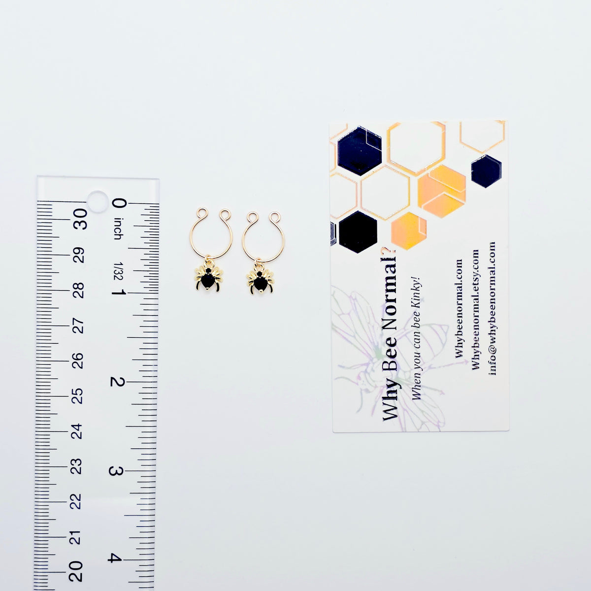 18K Gold Spider Nipple Rings, Non-Piercing