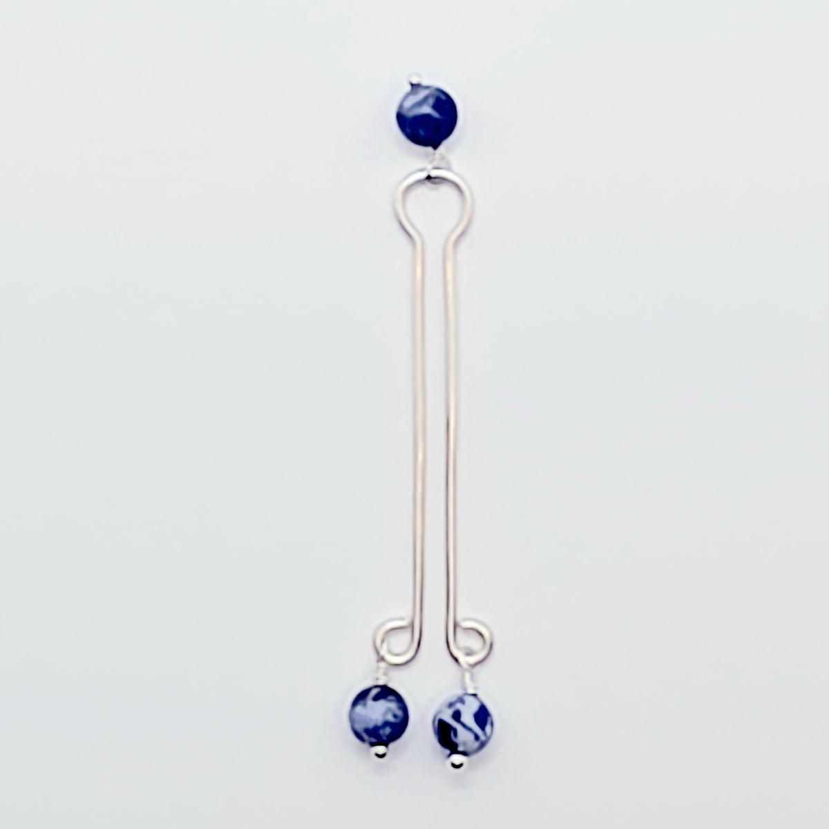 Fake Christina Jewelry with Blue Sodalite Beads.  Labia Clip. Non-Piercing Body Jewelry for Women.