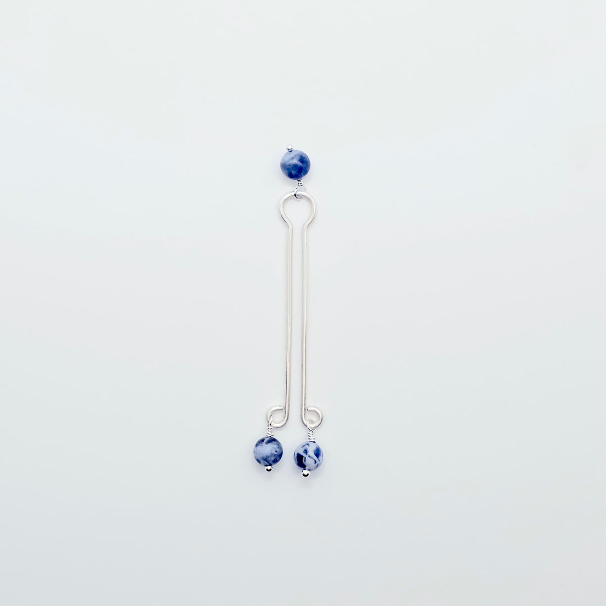 Fake Christina Jewelry with Blue Sodalite Beads.  Labia Clip. Non-Piercing Body Jewelry for Women.