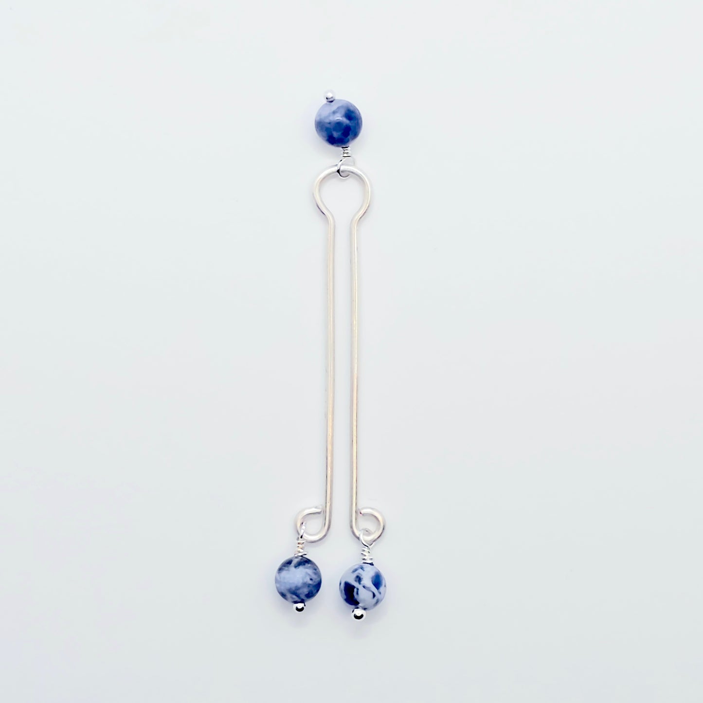 Fake Christina Jewelry with Blue Sodalite Beads.  Labia Clip. Non-Piercing Body Jewelry for Women.